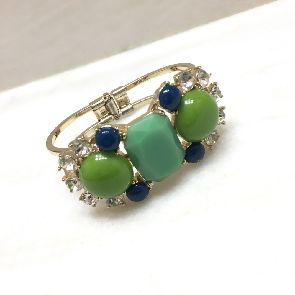 Banana Republic | Gold Green Cuff Bracelet